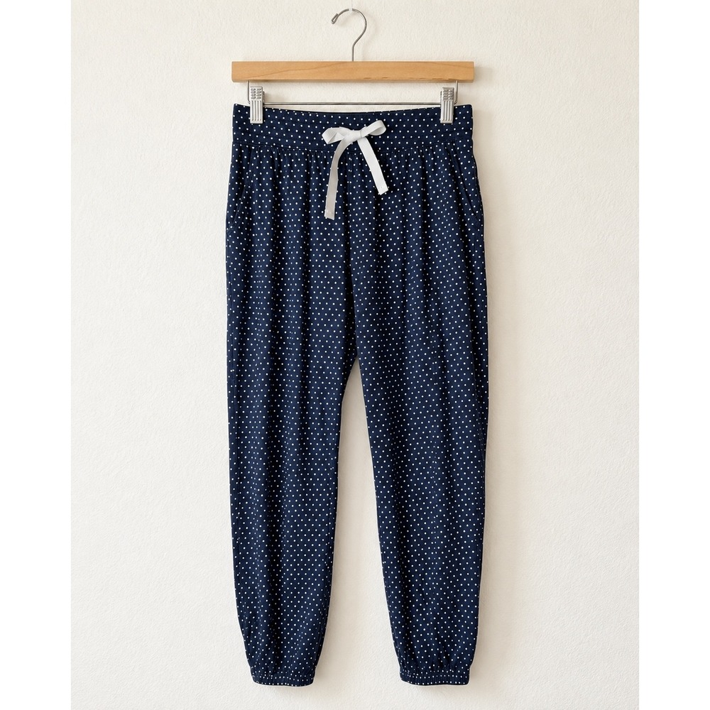 Gap Love by Gap Pajama Pants Women Small Navy Blue Polka Dot Loungewear Joggers